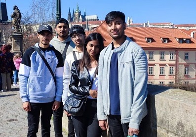Students pictured in Prague